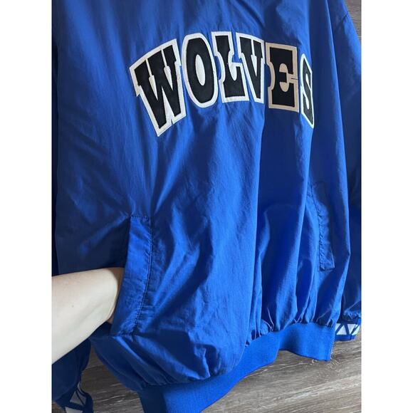 Minnesota Timberwolves Basketball BIKE Jacket Mens Large Vintage Puffer Blue - Picture 3 of 9